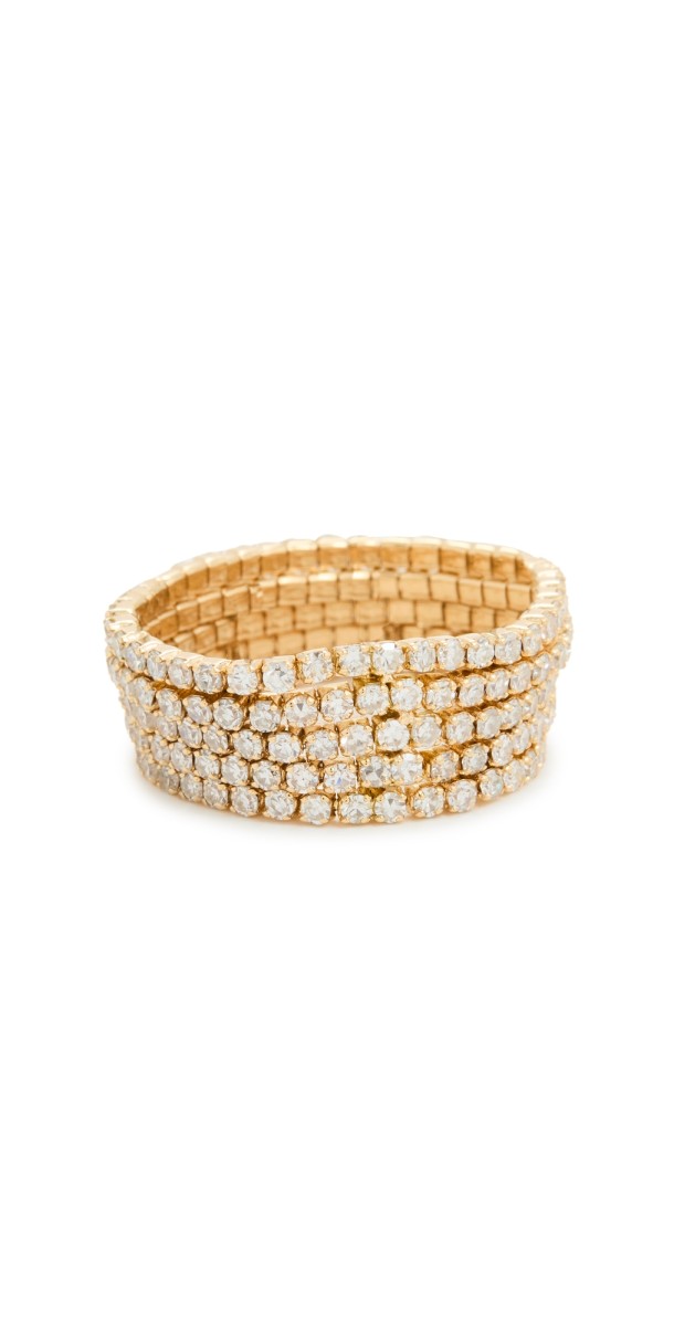 SHAY 18k 5 Thread Diamond Stack Rings Yellow Gold
