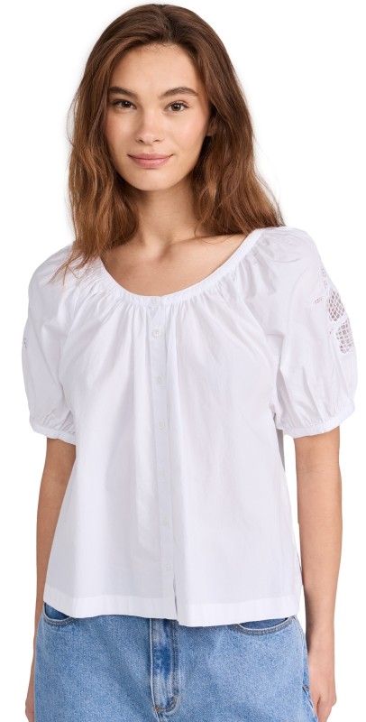 Madewell Emilina Top Eyelet White