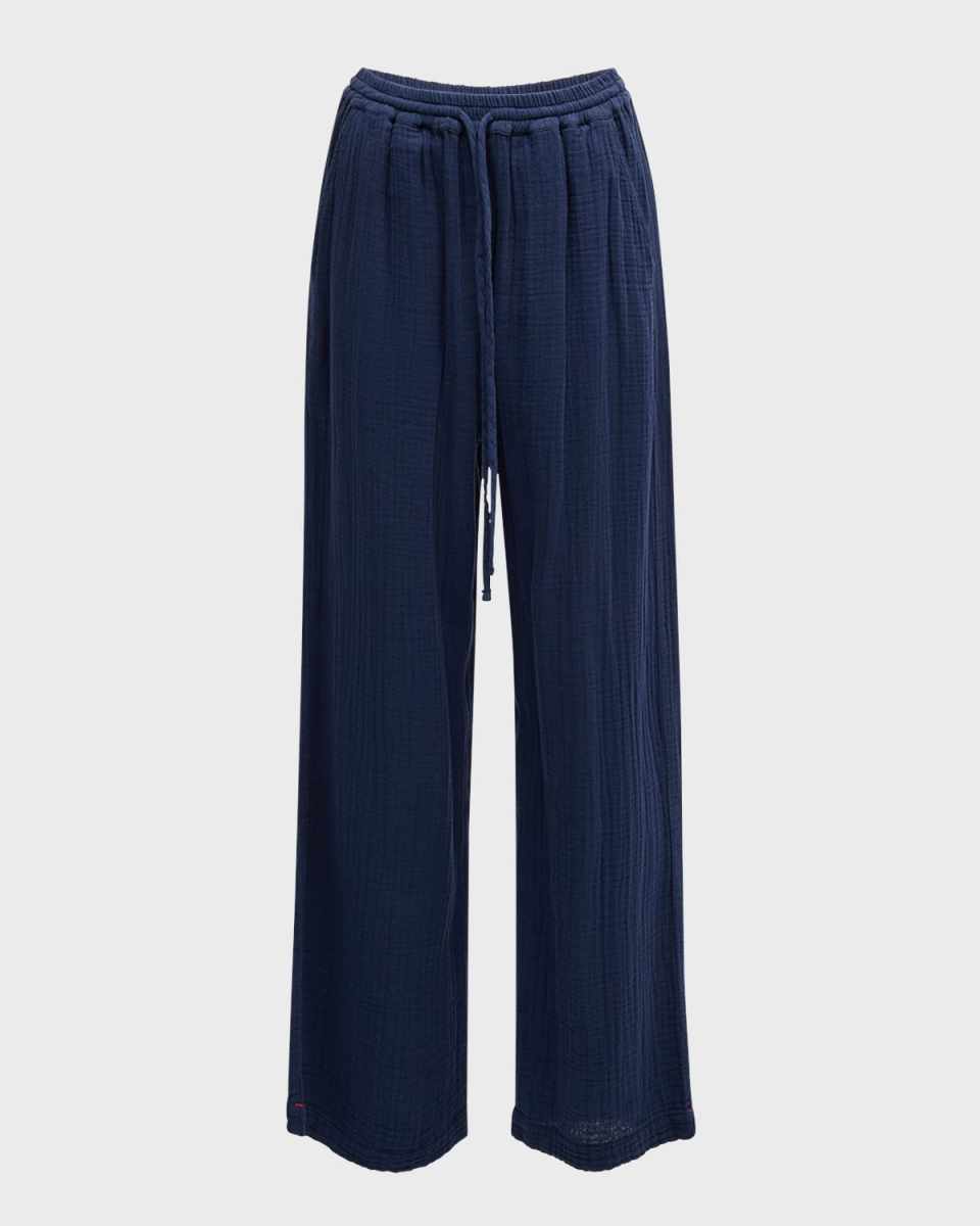 Dylan Straight-Leg Cotton Gauze Pants
