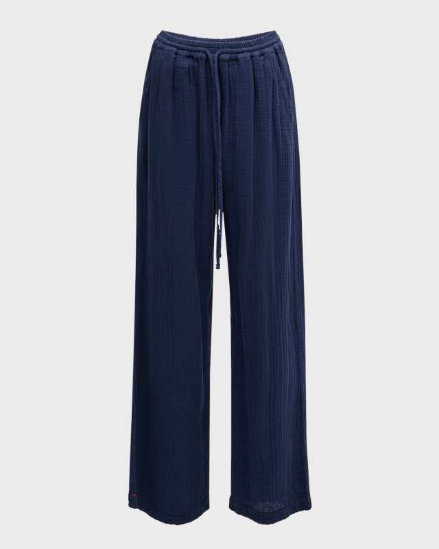 Dylan Straight-Leg Cotton Gauze Pants