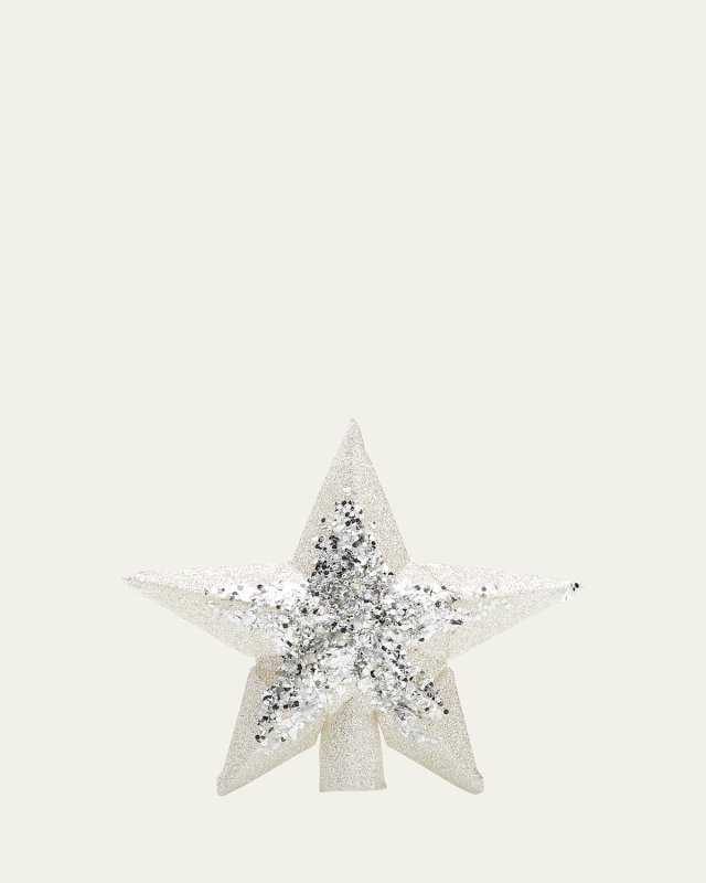 Silver Glitter Christmas Tree Topper