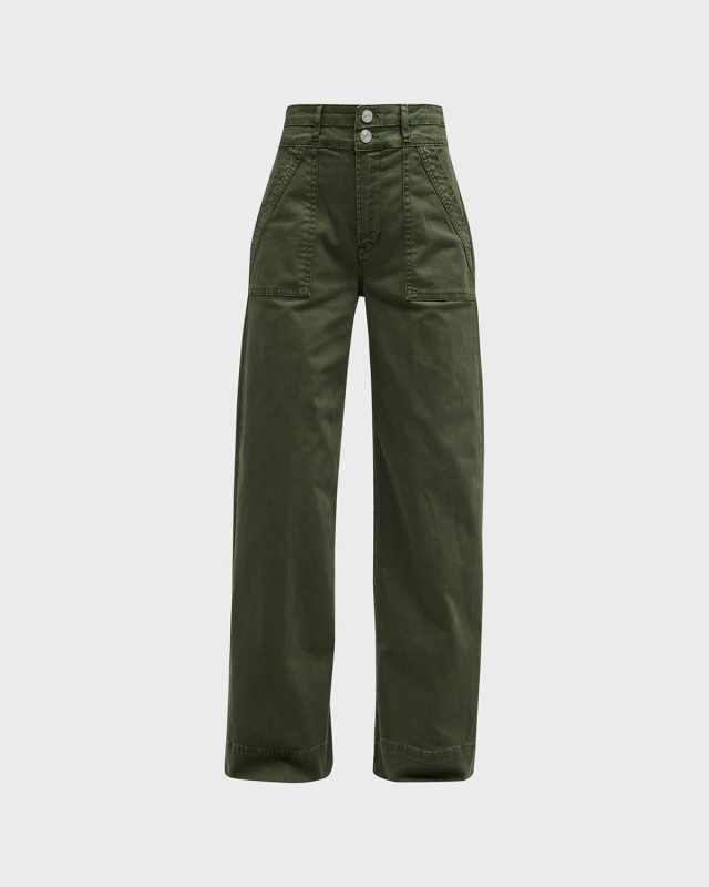 Double Waistband Slim Palazzo Pants