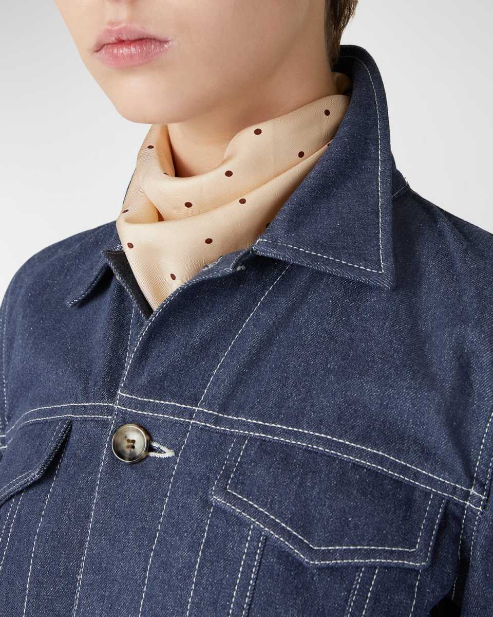 Polka-Dot Triangle Silk Scarf