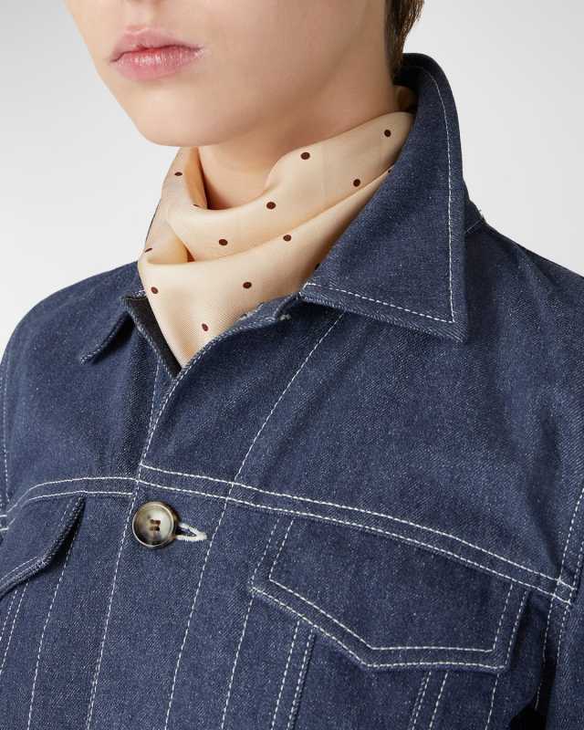Polka-Dot Triangle Silk Scarf