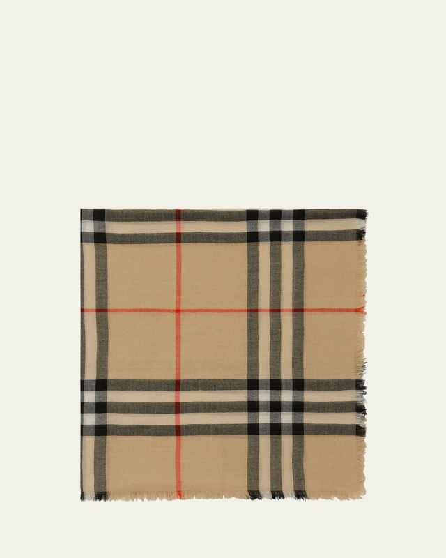 Giant Check Wool Scarf