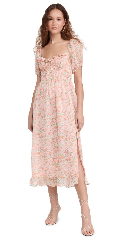 ASTR the Label Lunaria Dress Orange Green Floral