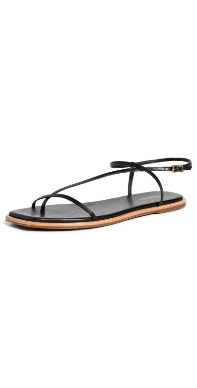 KAANAS Alayta Square Toe Naked Sandals Black