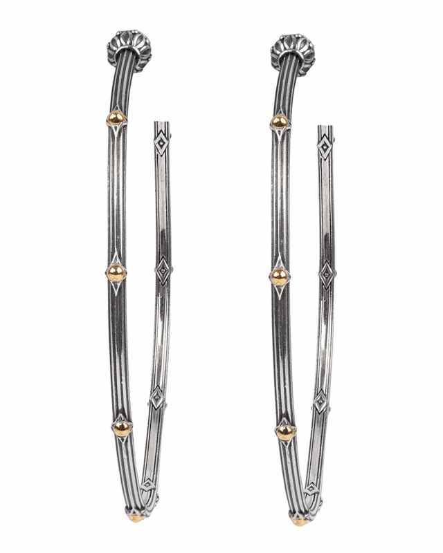 Delos Two-Tone Large Hoop Earrings