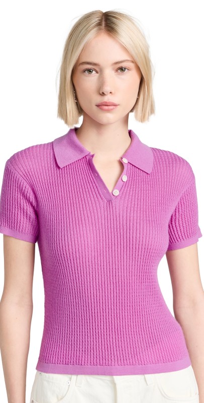Guest in Residence Shrunken Polo Fuschia