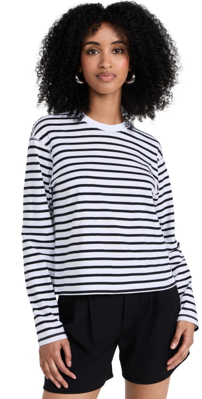 ATM Anthony Thomas Melillo Long Sleeve Stripe Boy Tee Black/White Stripe