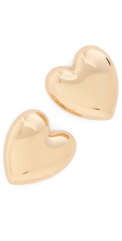 Jennifer Fisher Small Puffy Heart Earrings Yellow Gold
