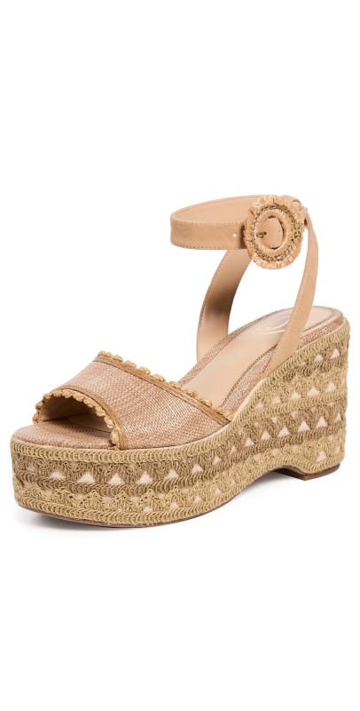 Sam Edelman Amber Espadrille Wedges Buff Tan