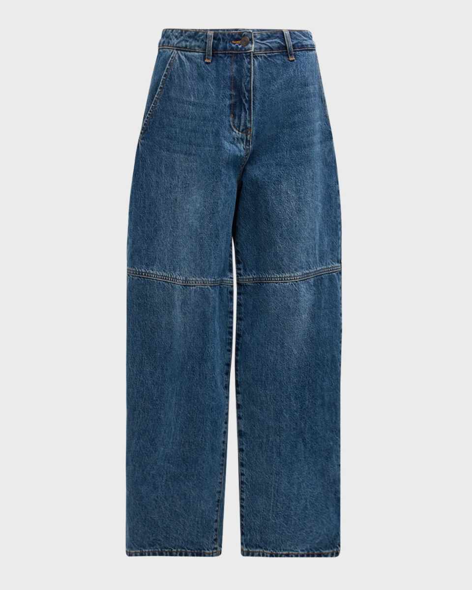 High-Rise Wide-Leg Denim Balloon Pants