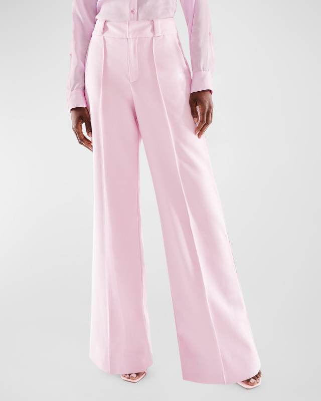 Monica Mid-Rise Straight-Leg Twill Trousers
