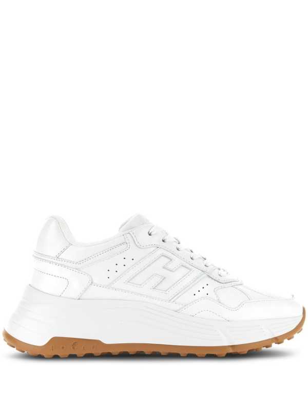 panelled leather sneakers