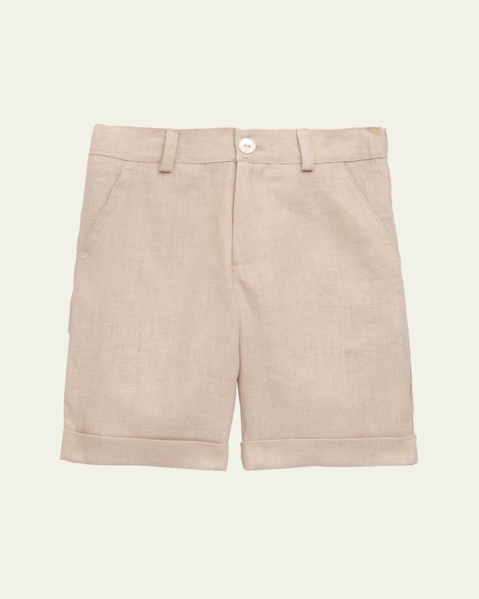 Boy's Linen Bermuda Shorts, Size 3-10