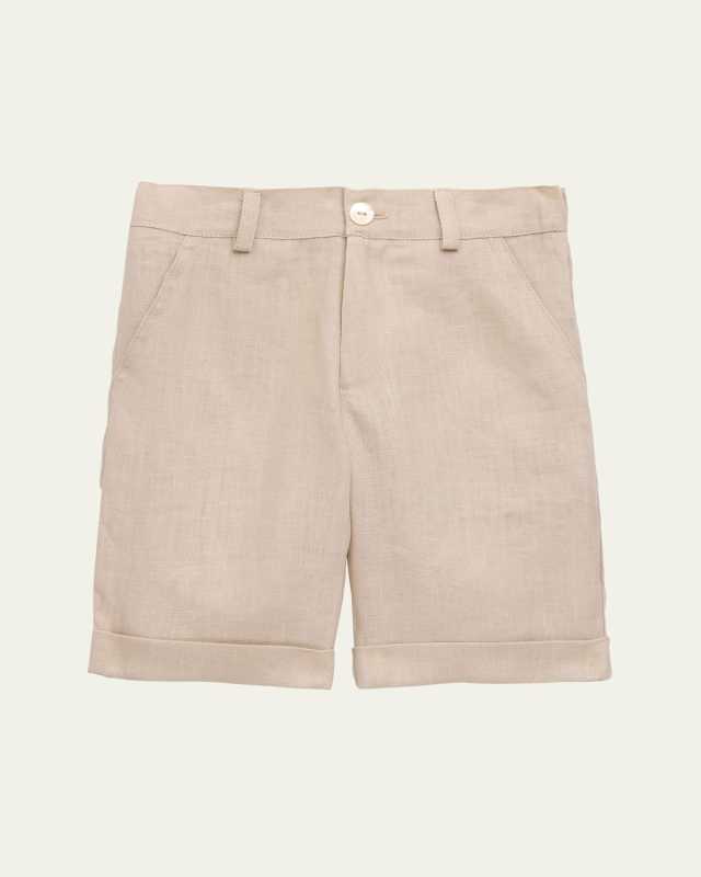 Boy's Linen Bermuda Shorts, Size 3-10
