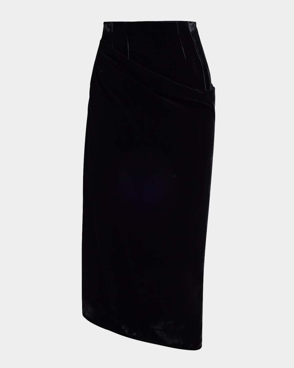 Velvet 2-Way Asymmetric Midi Skirt
