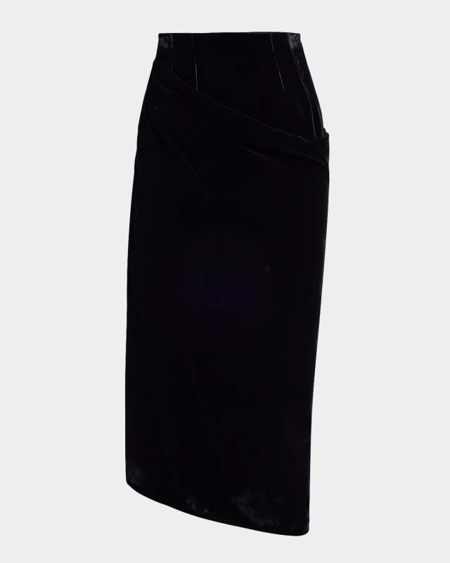 Velvet 2-Way Asymmetric Midi Skirt