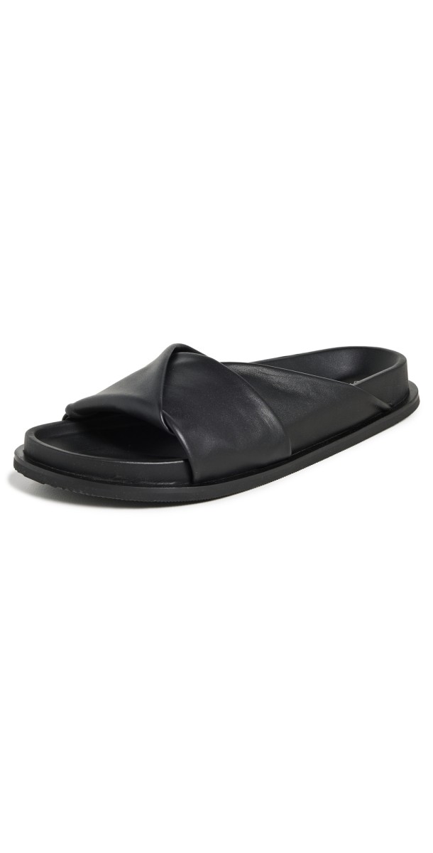 St. Agni Fold Detail Slides Black