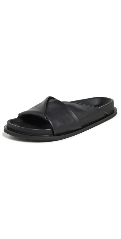 St. Agni Fold Detail Slides Black