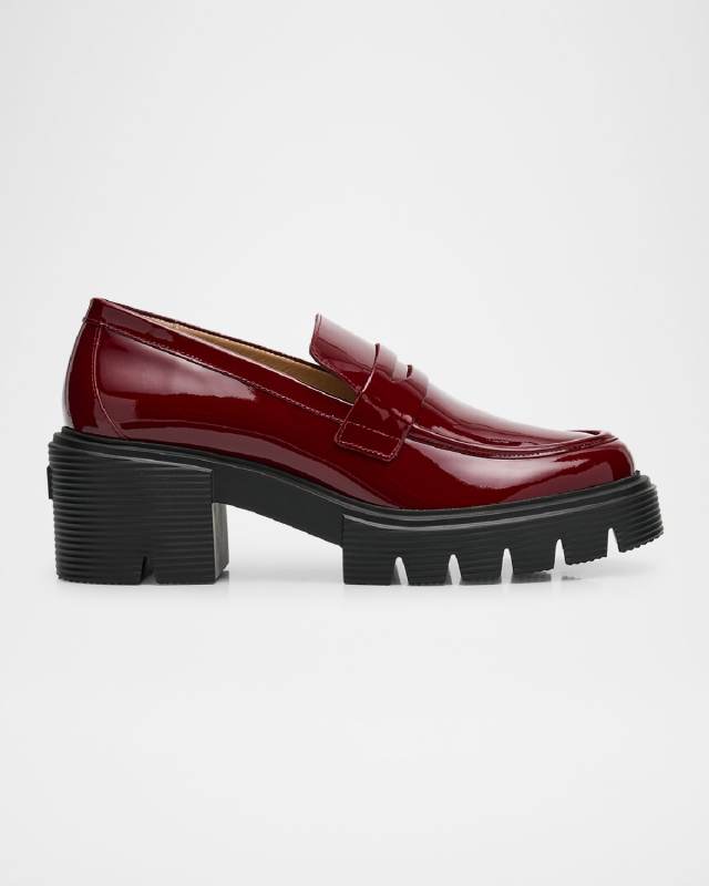 Soho Patent Lug-Sole Penny Loafers