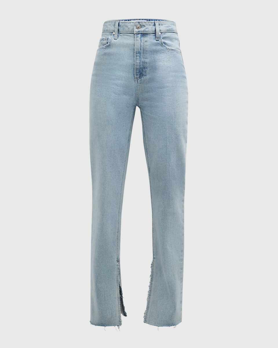 Stella Straight Raw Split-Hem Jeans