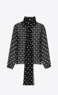 Saint Laurent LAVALLIÈRE-NECK BLOUSE