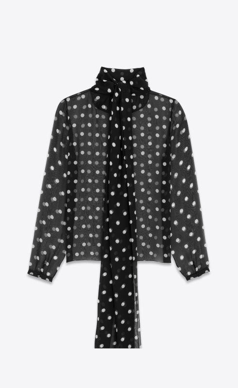Saint Laurent LAVALLIÈRE-NECK BLOUSE