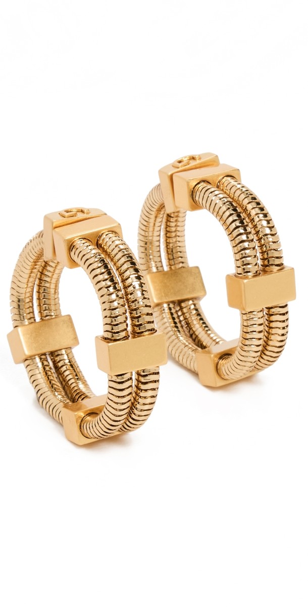 DEMARSON Laina Hoops 12K Shiny Gold/Worn Gold