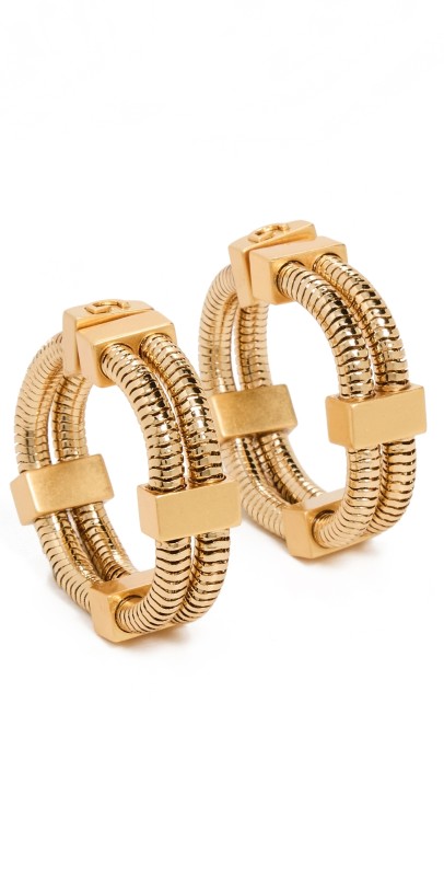 DEMARSON Laina Hoops 12K Shiny Gold/Worn Gold