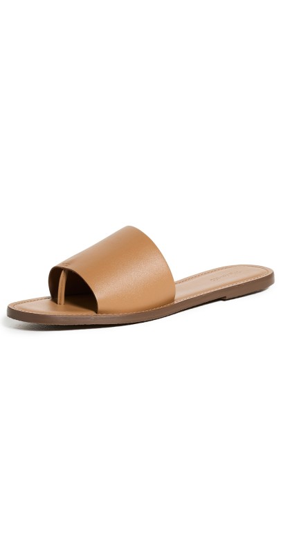 Madewell Boardwalk Post Slides Desert Camel