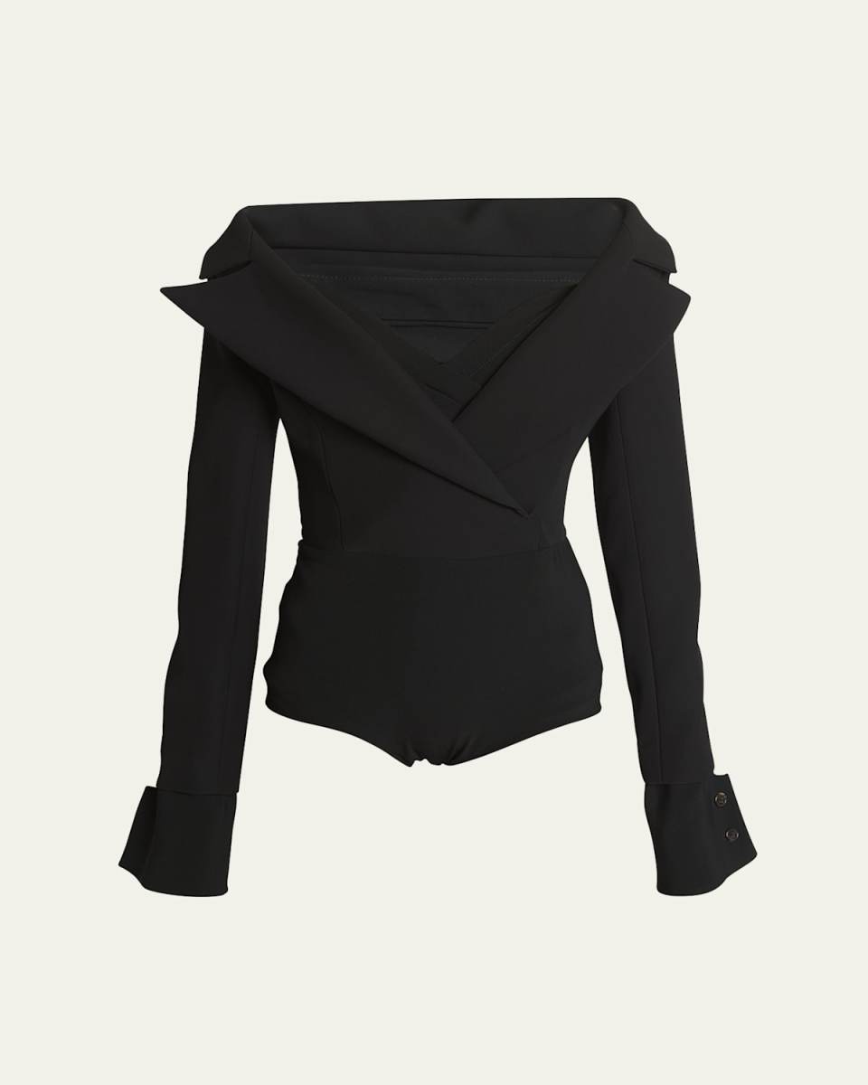 Low-Cut Decolette Jacket Bodysuit