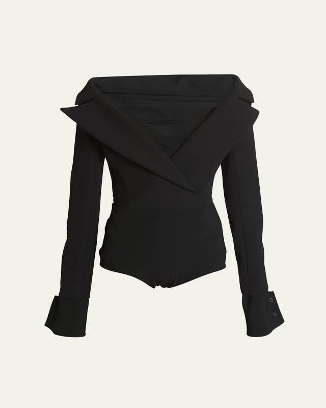 Low-Cut Decolette Jacket Bodysuit