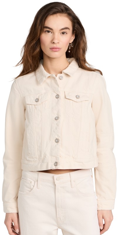 Free People Rumors Denim Jacket Ecru