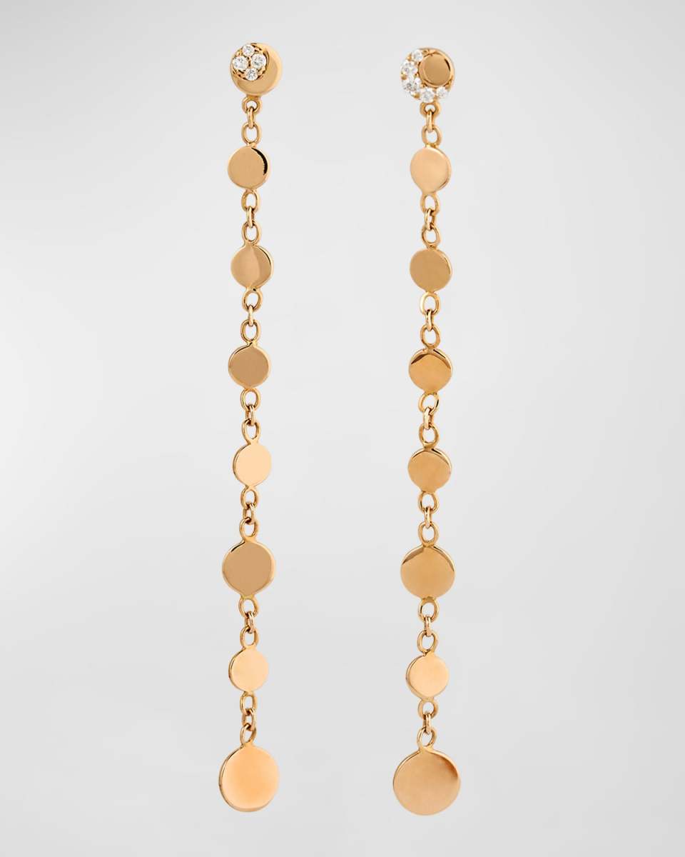 18K Luce Red Gold Diamond Dangle Earrings