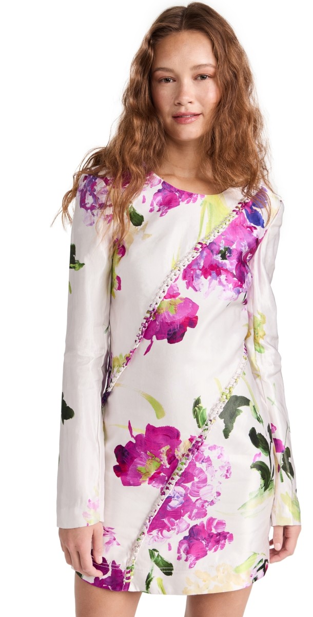 Aje Arbour Whipstitch Mini Dress Wild Hydrangea