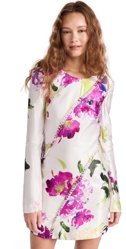 Aje Arbour Whipstitch Mini Dress Wild Hydrangea
