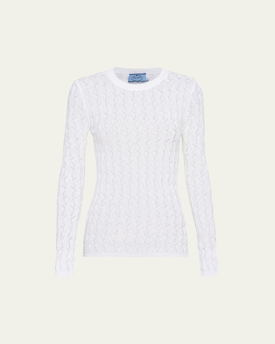 Open-Weave Cotton Slim Top