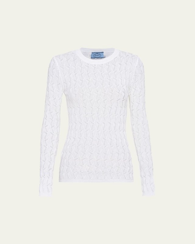 Open-Weave Cotton Slim Top