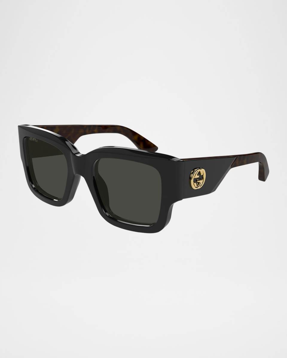 Oversized Rectangle Acetate Sunglasses
