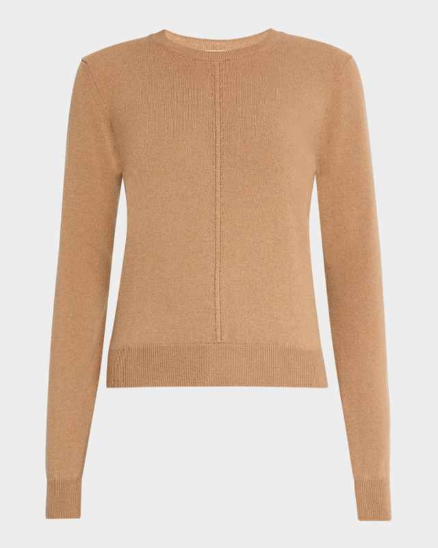 Seamed Crewneck Cashmere Sweater