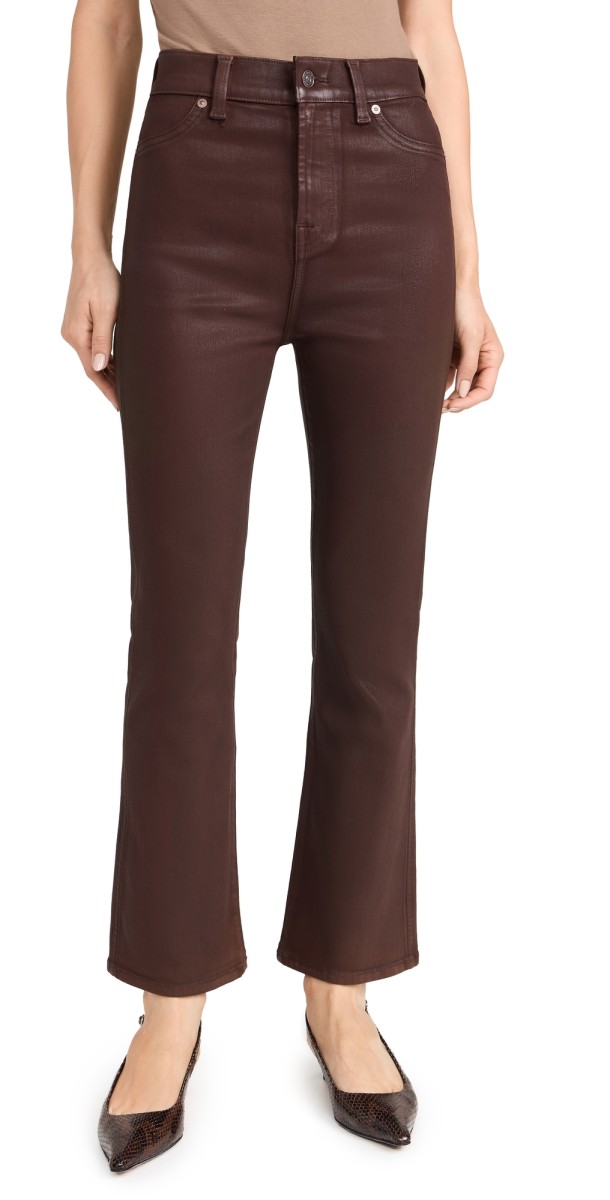 7 For All Mankind Hight Waist Slim Kick Trousers Brunette