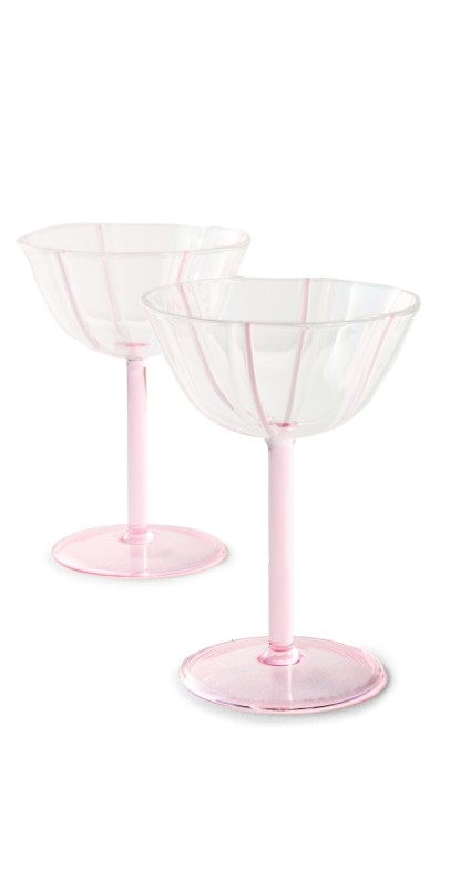 Maison Balzac 2 Grand Soleil Coupes Glasses Pink