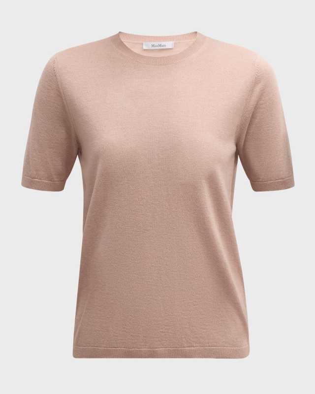 Warren Silk-Cashmere Short-Sleeve Sweater