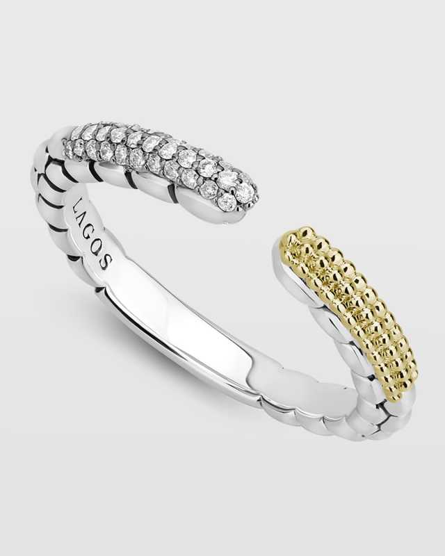 Caviar Lux Split Ring w/ Diamonds