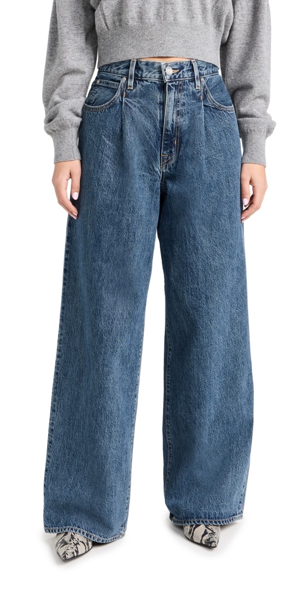 SLVRLAKE Abby Mid Rise Wide Pleat Jeans Runaway