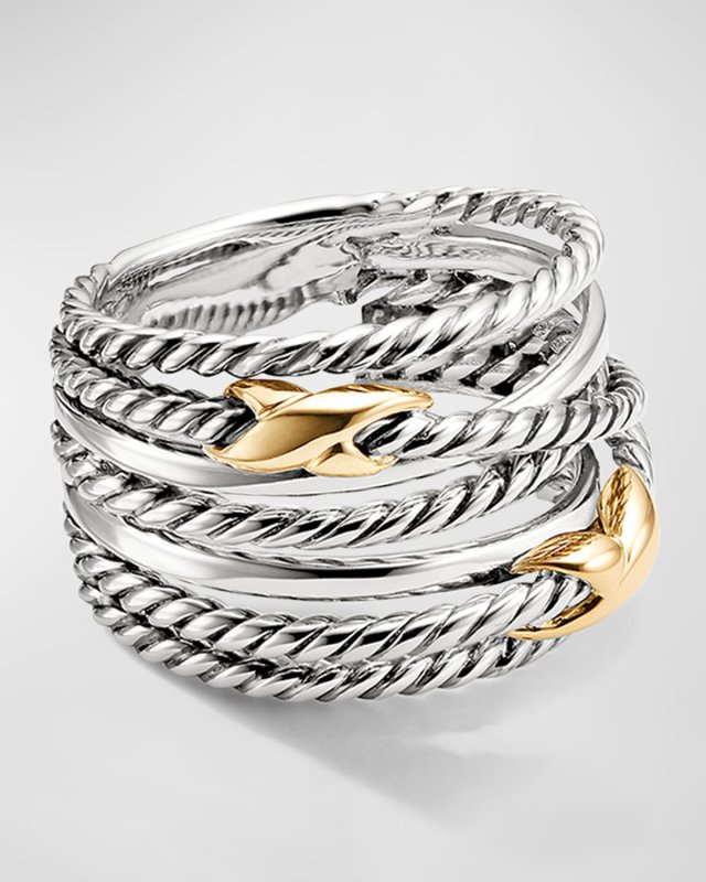 Double X Crossover Ring, 13mm