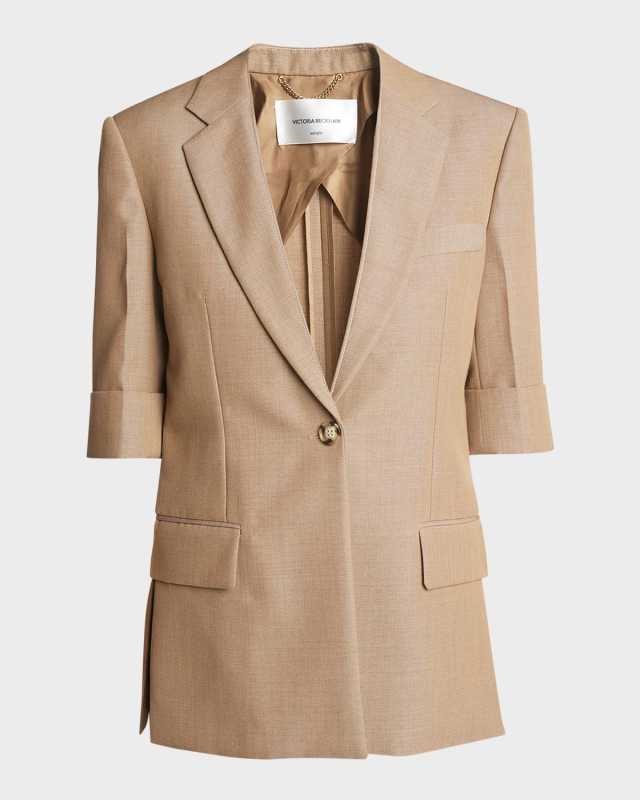 Short-Sleeve Single-Breasted Jacket