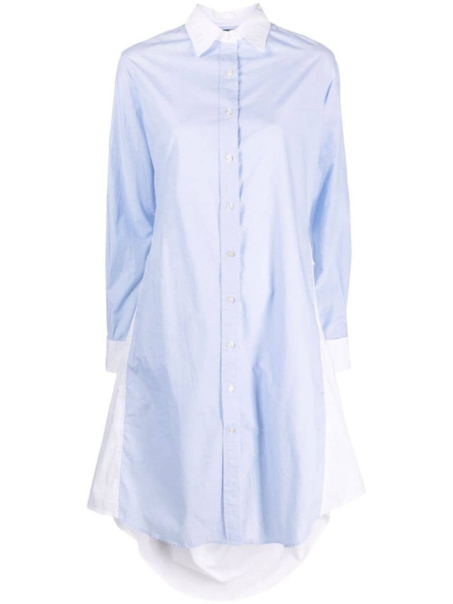 tie-embellished cotton shirtdress